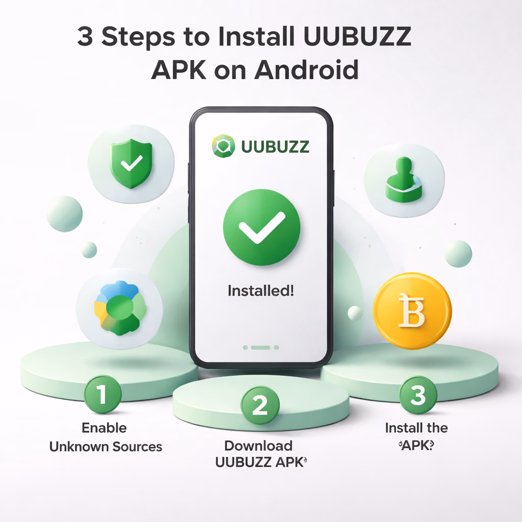 Happy Bangladeshi gamer holding a phone while exploring the UUBUZZ mobile app in a comfortable living space