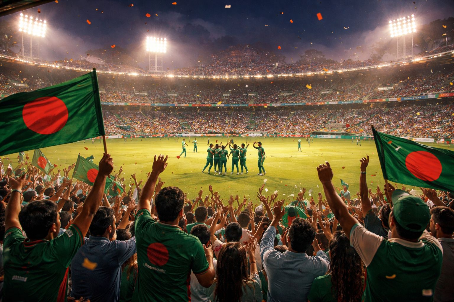 Engaged Bangladeshi punter using a desktop and mobile device at home while watching live cricket excitement and placing bids on UUBUZZ